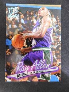 lot 30 image: 1996-97 Ultra Ray Allen Rookie Card #60