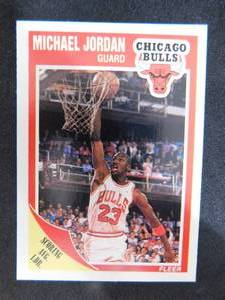 lot 36 image: 1989-90 Fleer Michael Jordan card #21GOAT