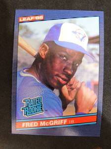 lot 58 image: 1986 Leaf Fred McGriff Rookie card #28