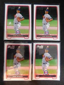 lot 62 image: (4) 2012 Bowman Draft Picks Jose Berrios Rookie Card Lot #BDPP16