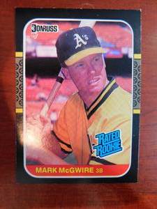 lot 66 image: 1987 Donruss Mark McGwire Rookie Card #46