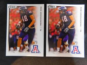 lot 73 image: (2) 2010 Sage Hit Rob Gronkowski Rookie Cards #84