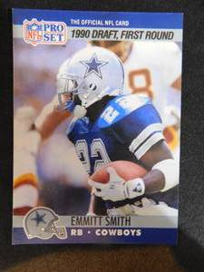 lot 91 image: 1990 Pro Set Emmitt Smith Rookie Card #685