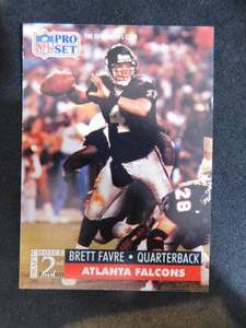 lot 99 image: 1991 Pro Set Brett Favre Rookie Card #762