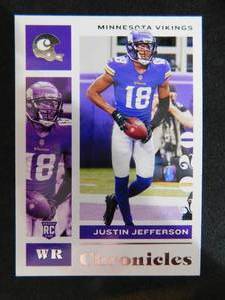 lot 105 image: 2020 Panini Chronicles Justin Jefferson Rookie Card #62