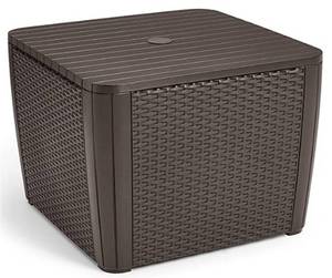 lot 33 image: NEW Keter Jade Umbrella Base Cover and Patio Side Table