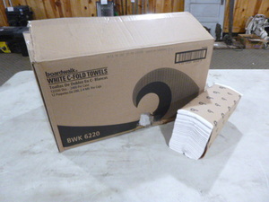 lot 327 image: Case of Boardwalk White C-Fold Paper Towels