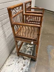 lot 4 image: Pr Chinese Bamboo Armchairs