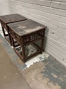 lot 6 image: Pr Chinese Bamboo Side Tables