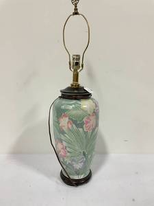 lot 41 image: Lamp - Floral Decoration