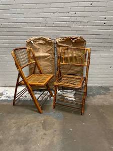 lot 48 image: Set of Four Folding Bamboo Chairs
