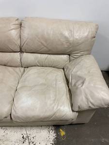 lot 27 image: Three Cushion Leather Couch