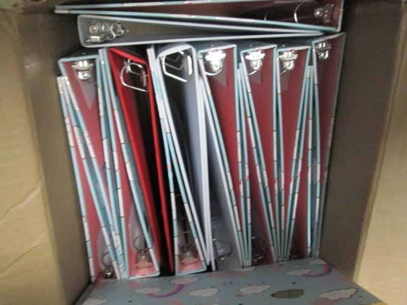 Box of 3 ring binders...