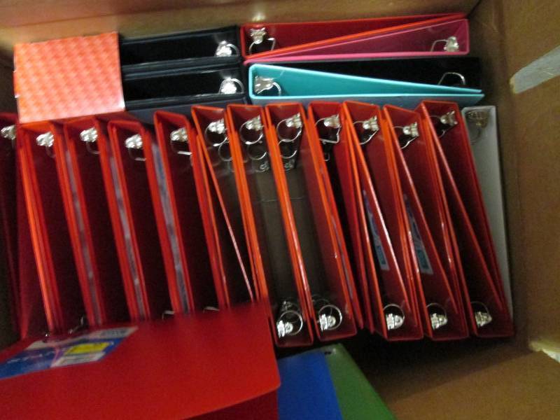Box of 3 ring binders...