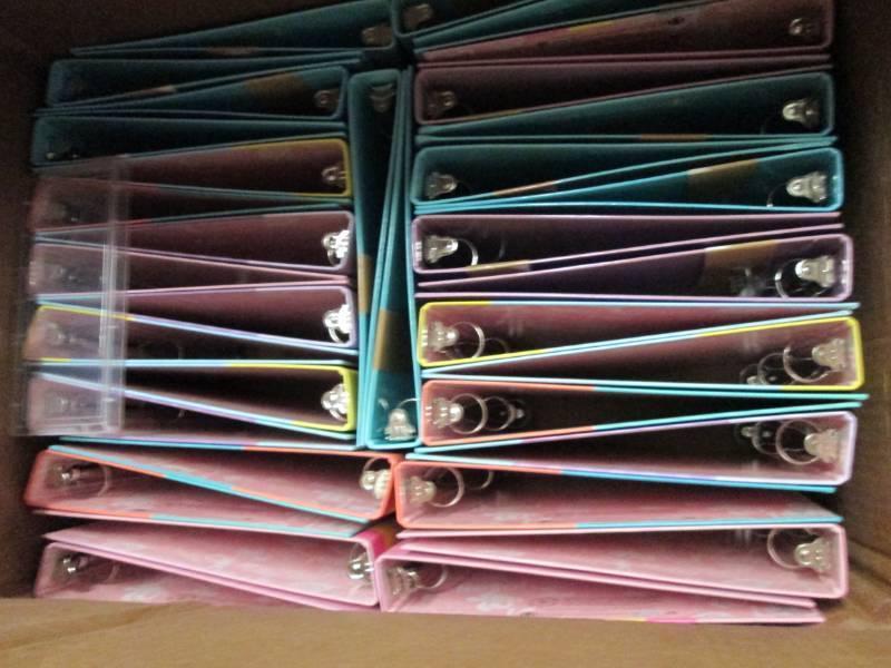 Box of 3 ring binders...