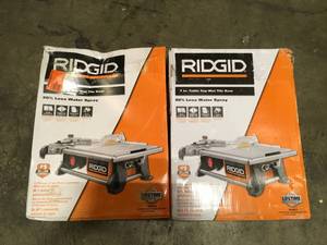 Lot of 2 Ridgid 7  Wet Tile Saws used customer returns see pictures