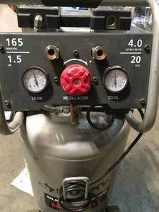 Husky  20 Gal. Vertical Electric-Powered Silent Air Compressor in good working condition customer return see pictures