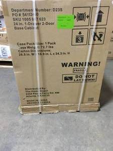 Husky Regular Duty Welded 24-Gauge Steel 1-Drawer 2-Door Garage Base Cabinet in Black (24 in. W x 33 in. H x 16 in. D) not used
