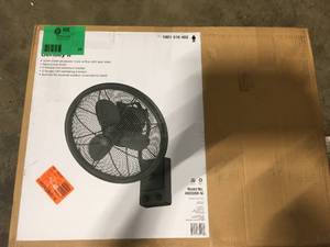 Home DEcorators Bentley II 18 in. IndoorOutdoor Natural Iron Oscillating Wall Fan not used see Pictures