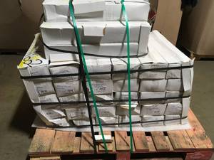 Pallet with 36 cases of Numa White 3.93 in. x 24.01 in. Matte Porcelain Floor and Wall Tile (10.54 sq. ft.Case) not used see pictures