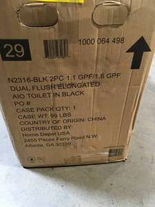 Glacier Bay 2-piece 1.1 GPF1.6 GPF High Efficiency Dual Flush Elongated Toilet in Black see pictures