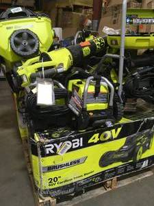 Pallet of assorted Ryobi indooroutdoor tools various conditions customer returs not tested see pictures