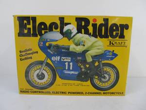 lot 2 image: NOS Eleck-rider RC Motorcycle Toy