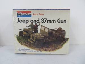 lot 26 image: Monogram Armor Series Jeep & 37mm Gun