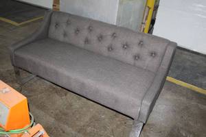 lot 58 image: Grey LinenMetal Sofa