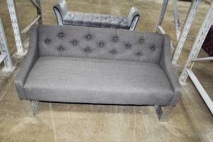 lot 81 image: Grey LinenMetal Sofa