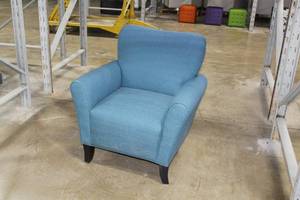 lot 101 image: Blue LinenWood Living Room Arm Chair
