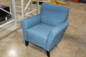 lot 104 image: Blue LinenWood Living Room Arm Chair