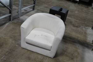 lot 116 image: White VinylWood Living Room Arm Chair