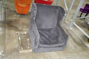 lot 127 image: Grey LinenWood Living Room Arm Chair