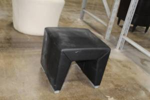 lot 166 image: Black Leather Foot Stool
