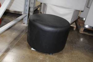 lot 254 image: Black Leather Foot Stool