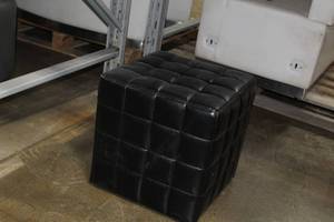 lot 265 image: Black Leather Foot Stool
