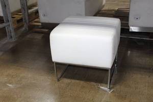 lot 283 image: Zuo White PlushMetal Ottoman
