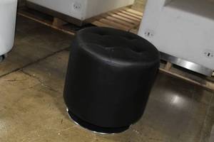 lot 305 image: Black Plush Swivel Ottoman