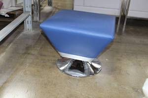 lot 327 image: Ceets Blue Plush Ottoman