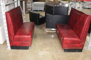 lot 347 image: Lot of (2) Red Vinyl Restaurant Booths