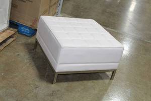 lot 361 image: White Plush Ottoman