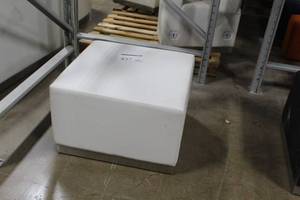 lot 457 image: White Leather Plush Stool