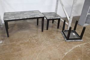 lot 482 image: Occasional Faux Marble QuartzWood Table Set 3-piece