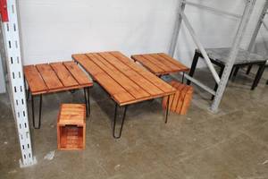 lot 486 image: WoodMetal Patio Set 5-piece