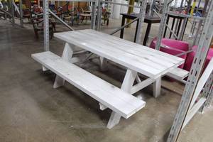lot 557 image: White Poly Picnic Table