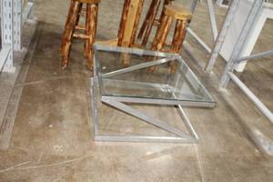 lot 568 image: Glass TopMetal Coffee Table