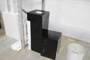 lot 635 image: Lot of (2) Black Plastic Plant Stands