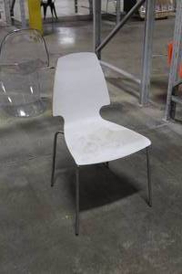 lot 741 image: Lot of (6) White Chairs