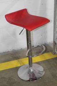 lot 720 image: Red Bar Stool, Adjustable Height